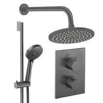 Crosswater MPRO Crossbox Shower Set 4 200mm Head & Slide Rail Kit (Slate).
