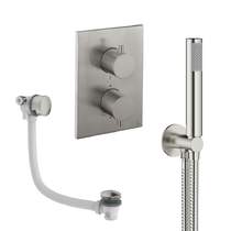 Crosswater MPRO Crossbox Shower Set 5 With Handset & Bath Filler (Brushed Nickel).