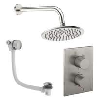 Crosswater MPRO Crossbox Shower Set 7 With 200mm Head & Bath Filler (Brushed Nickel).