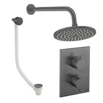 Crosswater MPRO Crossbox Shower Set 7 With 200mm Head & Bath Filler (Slate).