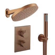 Crosswater MPRO Crossbox Shower Set 8 300mm Head & Handset (Brushed Bronze).