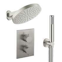 Crosswater MPRO Crossbox Shower Set 8 300mm Head & Handset (Brushed Nickel).