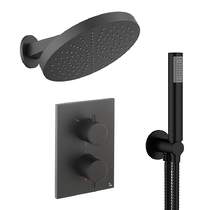 Crosswater MPRO Crossbox Shower Set 8 300mm Head & Handset (Matt Black).