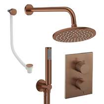 Crosswater MPRO Crossbox Shower Set 9 200mm Head, Handset & Bath Filler (Brushed Bronze).
