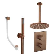 Crosswater MPRO Crossbox Shower Set 9 200mm Head, Handset & Bath Filler (Brushed Bronze).