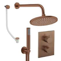 Crosswater MPRO Crossbox Shower Set 9 300mm Head, Handset & Bath Filler (Brushed Bronze).