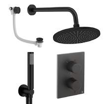 Crosswater MPRO Crossbox Shower Set 9 300mm Head, Handset & Bath Filler (Matt Black).