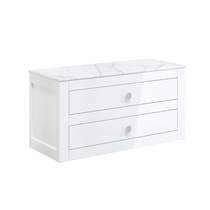 Crosswater Canvass Wall Hung Vanity Unit & Worktop (900mm, White Gloss).