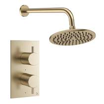 Crosswater MPRO Design Shower Set 1,  200mm Head & Wall Arm (Brushed Brass).