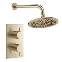 Crosswater MPRO Design Shower Set 1,  300mm Head & Wall Arm (Brushed Brass).