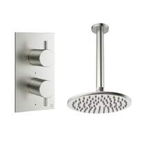 Crosswater MPRO Design Shower Set 1,  200mm Head & Ceiling Arm (Brushed Nickel).