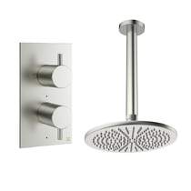 Crosswater MPRO Design Shower Set 1,  300mm Head & Ceiling Arm (Brushed Nickel).