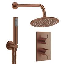 Crosswater MPRO Design Shower Set 3,  200mm Head & Handset (Brushed Bronze).