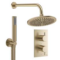 Crosswater MPRO Design Shower Set 3,  300mm Head & Handset (Brushed Brass).