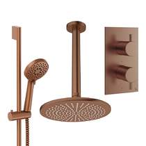 Crosswater MPRO Design Shower Set 4, 300mm Ceiling Head & Slide Rail (Brushed Bronze).
