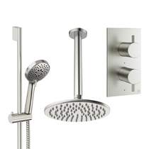 Crosswater MPRO Design Shower Set 4,  200mm Ceiling Head & Slide Rail (Brushed Nickel).