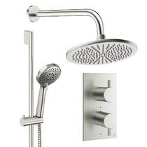 Crosswater MPRO Design Shower Set 4, 300mm Wall Head & Slide Rail (Brushed Nickel).
