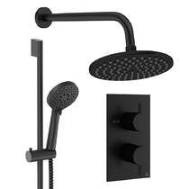 Crosswater MPRO Design Shower Set 4, 200mm Wall Head & Slide Rail (Matt Black).