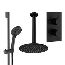 Crosswater MPRO Design Shower Set 4,  200mm Ceiling Head & Slide Rail (Matt Black).