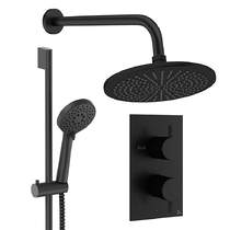 Crosswater MPRO Design Shower Set 4, 300mm Wall Head & Slide Rail (Matt Black).