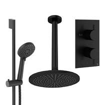 Crosswater MPRO Design Shower Set 4, 300mm Ceiling Head & Slide Rail (Matt Black).