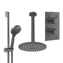 Crosswater MPRO Design Shower Set 4,  200mm Ceiling Head & Slide Rail (Slate).