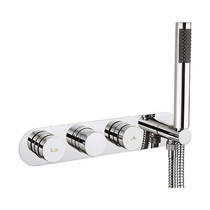 Crosswater dial central thermostatic shower & bath valve with handset.