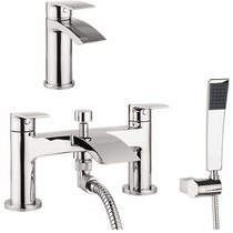 Crosswater Flow Basin & Bath Shower Mixer Tap Pack With Kit (Chrome).
