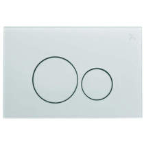 Crosswater Central Flush Plate With Dual Buttons (Ice White Glass).