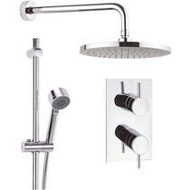 Crosswater Fusion Thermostatic Shower Valve, 250mm Head, Rail & Arm.