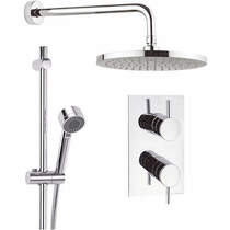 Crosswater fusion thermostatic shower valve, 250mm head, rail & arm.