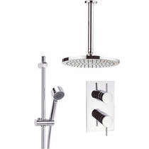 Crosswater fusion thermostatic shower valve, 250mm head, rail & arm.