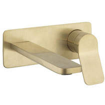 Crosswater Glide II Wall Mounted Basin Mixer Tap (Brushed Brass).