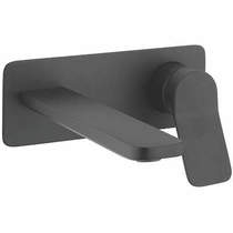 Crosswater Glide II Wall Mounted Basin Mixer Tap (Matt Black).