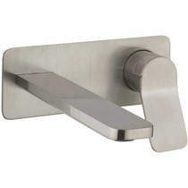 Crosswater Glide II Wall Mounted Basin Mixer Tap (Brushed Stainless Steel).