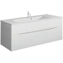 Crosswater Glide II Vanity Unit With Ceramic Basin (1000mm, White Gloss, 1TH).