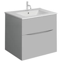 Crosswater Glide II Vanity Unit With Ceramic Basin (500mm, Storm Grey, 1TH).