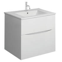 Crosswater Glide II Vanity Unit With Ceramic Basin (500mm, White Gloss, 1TH).