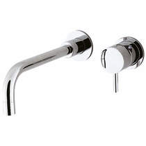 Crosswater Kai Lever Showers Wall Mounted Basin Mixer Tap (2 Hole, Chrome).