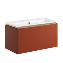 Crosswater Mada Vanity Unit & Cast Marble Basin (700mm, Soft Clay, 0TH).