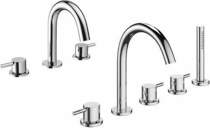 Crosswater Mike Pro 3 Hole Basin & 5 Hole Bath Shower Mixer Tap Pack.
