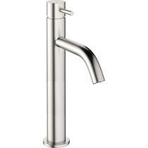 Crosswater MPRO Tall Basin Mixer Tap With Lever Handle (Brushed Steel).