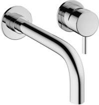 Crosswater Mike Pro Wall Mounted Basin Mixer Tap (2 Hole, Chrome).