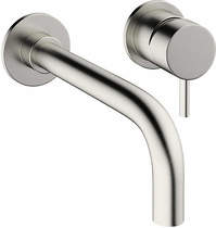 Crosswater mike pro wall mounted basin mixer tap (2 hole, brushed steel).