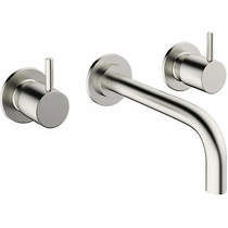 Crosswater MPRO Wall Mounted Basin Mixer Tap (3 Hole, Stainless Steel).
