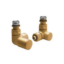 Crosswater MPRO Angled Radiator Valves (Brushed Brass).