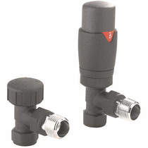 Crosswater Kai Lever Showers Angled TRV Radiator Valves (Anthracite).