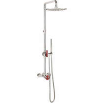 Crosswater UNION Thermostatic Multifunction Shower Set (Chrome & Red)