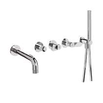 Crosswater Calix Crosshead Wall-Mounted Bath Shower Mixer Tap (5 Hole, Chrome).