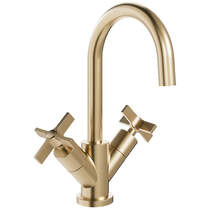 Crosswater Clover Mono Basin Mixer Tap With Crosshead Handles (Br Brass).